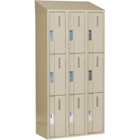 Casiers robustes Concorde, 3 niveaux, Bloc de 3, 36" x 18" x 78", Acier, Beige, Soud&eacute; (assembl&eacute;) Fastek