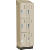 Casiers robustes Concorde, 3 niveaux, Bloc de 2, 24" x 18" x 82", Acier, Beige, Soud&eacute; (assembl&eacute;) Fastek