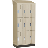 Casiers robustes Concorde, 3 niveaux, Bloc de 3, 36" x 18" x 82", Acier, Beige, Soud&eacute; (assembl&eacute;) Fastek