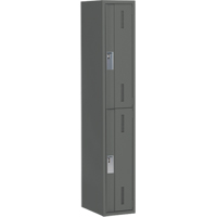 Concorde Heavy-Duty Lockers, 2 -tier, 12" x 18" x 72", Steel, Charcoal, Welded (Assembled) Fastek