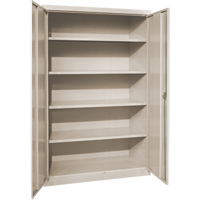 Armoires de rangement Hi-Boy profondes, Acier, 4 Tablettes, 72" h x 36" la x 24" P, Beige Fastek