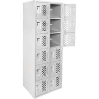 Clean Line Lockerettes, 6 -tier, Bank of 2, 18" x 72" x 12", Steel Fastek