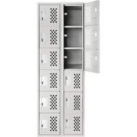 Clean Line Lockerettes, 6 -tier, Bank of 2, 18" x 72" x 12", Steel Fastek