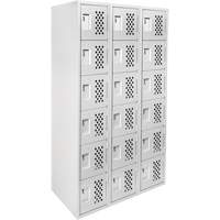 Clean Line Lockerettes, 6 -tier, Bank of 3, 18" x 72" x 12", Steel Fastek
