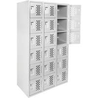 Clean Line Lockerettes, 6 -tier, Bank of 3, 18" x 72" x 12", Steel Fastek