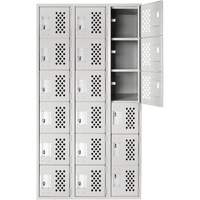 Clean Line Lockerettes, 6 -tier, Bank of 3, 18" x 72" x 12", Steel Fastek
