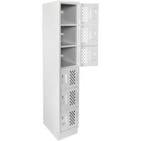 Assembled Lockerettes Clean Line Perforated Economy Lockers, 6 -tier, 18" x 72" x 12", Steel Fastek