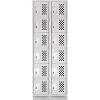 Assembled Lockerettes Clean Line Perforated Economy Lockers, 6 -tier, Bank of 2, 18" x 72" x 12", Steel Fastek