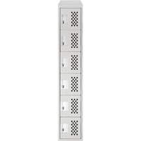 Assembled Lockerettes Clean Line Perforated Economy Lockers, 6 -tier, 18" x 72" x 12", Steel Fastek