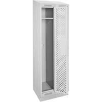 Clean Line Lockers, Bank of 2, 24" x 12" x 82", Steel, Grey, Rivet (Assembled), Perforated Fastek