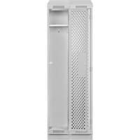 Clean Line Lockers, Bank of 2, 24" x 12" x 82", Steel, Grey, Rivet (Assembled), Perforated Fastek
