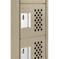 Assembled Lockerettes Clean Line Perforated Economy Lockers, 6 -tier, 18" x 72" x 12", Steel Fastek