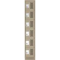 Assembled Lockerettes Clean Line Perforated Economy Lockers, 6 -tier, 18" x 72" x 12", Steel Fastek