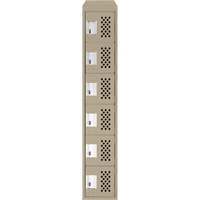 Assembled Lockerettes Clean Line Perforated Economy Lockers, 6 -tier, 18" x 72" x 12", Steel Fastek