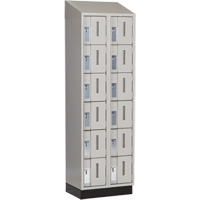 Concorde Heavy-Duty Lockers, 6 -tier, Bank of 2, 24" x 18" x 82", Steel, Grey, Welded (Assembled) Fastek
