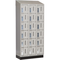 Concorde Heavy-Duty Lockers, 6 -tier, Bank of 3, 36" x 18" x 82", Steel, Grey, Welded (Assembled) Fastek