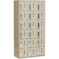Concorde Heavy-Duty Lockers, 6 -tier, Bank of 3, 36" x 18" x 72", Steel, Beige, Welded (Assembled) Fastek