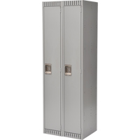 Lockers, Bank of 2, 24" x 18" x 72", Steel, Grey, Knocked Down Fastek
