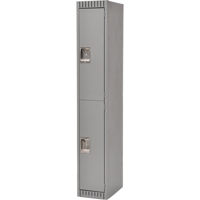 Lockers, 2 -tier, 12" x 18" x 72", Steel, Grey, Knocked Down Fastek
