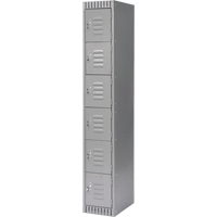 Lockers, 6 -tier, 12" x 18" x 72", Steel, Grey, Knocked Down Fastek