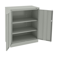 Counter High Cabinet, Steel, 2 Shelves, 42" H x 36" W x 18" D, Light Grey FL643 | Fastek
