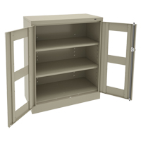 C-Thru Counter High Cabinet, Steel, 2 Shelves, 42" H x 36" W x 18" D FL647 | Fastek