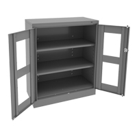C-Thru Counter High Cabinet, Steel, 2 Shelves, 42" H x 36" W x 18" D Fastek
