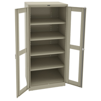 Deluxe C-Thru Storage Cabinet, Steel, 4 Shelves, 78" H x 36" W x 24" D FL649 | Fastek