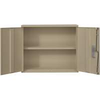 Wall Mounted Cabinet, Steel, 2 Shelves, 30" H x 36" W x 12" D, Beige Fastek
