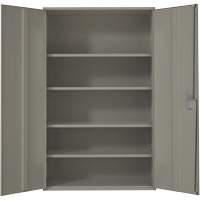 Extra Wide Hi-Boy Storage Cabinet, Steel, 4 Shelves, 72" H x 48" W x 24" D, Grey Fastek