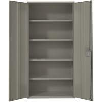 Hi-Boy Storage Cabinet, Steel, 4 Shelves, 72" H x 36" W x 18" D, Grey Fastek