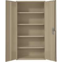 Hi-Boy Storage Cabinet, Steel, 4 Shelves, 72" H x 36" W x 18" D, Beige Fastek