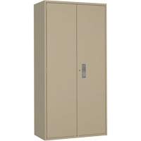 Wardrobe Storage Cabinet, Steel, 36" W x 18" D x 72" H, Beige Fastek