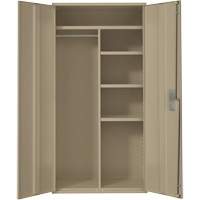Combination Storage Cabinet, Steel, 6 Shelves, 72" H x 36" W x 18" D, Beige Fastek