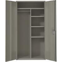 Combination Storage Cabinet, Steel, 6 Shelves, 72" H x 36" W x 18" D, Grey Fastek