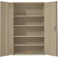 Extra Wide Hi-Boy Storage Cabinet, Steel, 4 Shelves, 72" H x 48" W x 24" D, Beige Fastek