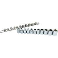 Flat-Cut E-"Star" Socket Set, 11 Pieces, 3/8" Drive Size Fastek