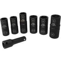 Half Metric Flip Socket Set, 7 Pcs, Impact, 1/2" Drive Size, Deep Fastek