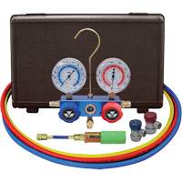 Automotive Manifold Gauge Set with Mini Dye Injector & Manual Couplers Fastek