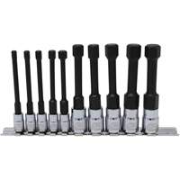 Metric Hex Socket Bit Set with Reduced Shank, 10 Pieces, 1/4"/3/8" Drive Size Fastek