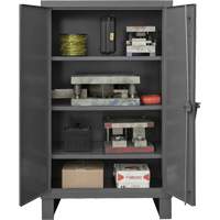 Armoire tr&egrave;s robuste, Acier, 3 Tablettes, 66" h x 60" la x 24" P, Gris Fastek