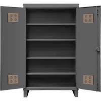 Armoire ext&eacute;rieure robuste, Acier, 4 Tablettes, 78" h x 48" la x 24" P, Gris Fastek