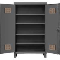 Armoire ext&eacute;rieure robuste, Acier, 4 Tablettes, 78" h x 60" la x 24" P, Gris Fastek