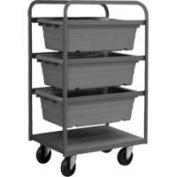 Mobile Tub Rack, Double-sided, 3 bins, 26" W x 18" D x 42" H Fastek