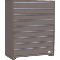 Modular Drawer Cabinet, 9 Drawers, 24" W x 24" D x 60" H, Grey Fastek