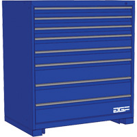 Modular Drawer Cabinet, 8 Drawers, 24" W x 24" D x 40" H, Blue Fastek