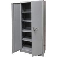Armoire de rangement, Acier, 4 Tablettes, 66" h x 30" la x 15" P, Gris Fastek