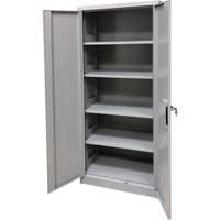Armoire de rangement, Acier, 4 Tablettes, 66" h x 30" la x 15" P, Gris Fastek