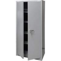 Armoire de rangement, Acier, 4 Tablettes, 66" h x 30" la x 15" P, Gris Fastek
