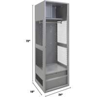 Gear Locker, Steel, 24" W x 18" D x 72" H, Grey Fastek